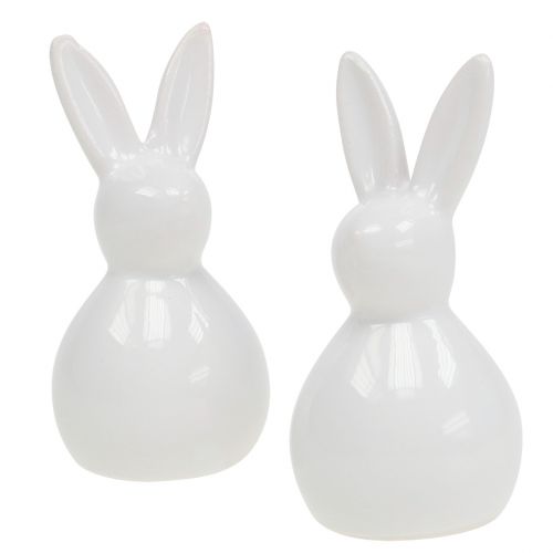 Hase Keramik Weiß 7,5cm 6St | Floristik24.de
