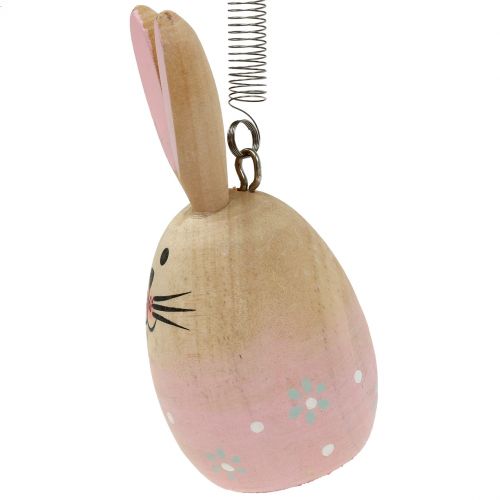 Floristik24 Hase mit Feder zum Aufhängen Rosa, Blau 9cm - 9,5cm