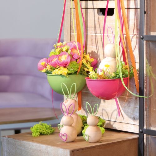 Artikel Holzhase dekorative Figur mit Draht Ohren für moderne Osterdekorationen 11cm 4St