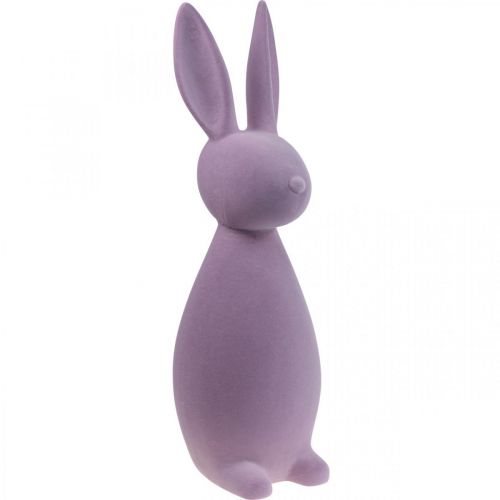 Floristik24 Deko Hase Deko-Osterhase – 2. Wahl – Beflockt Flieder Lila H69cm