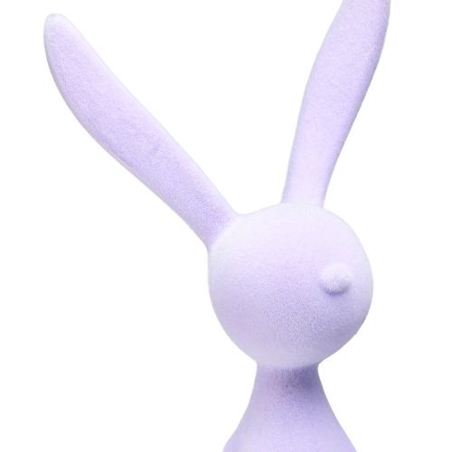 Floristik24 Kantenhocker Hase beflockt Osterhase sitzend – 2. Wahl – Flieder 56cm