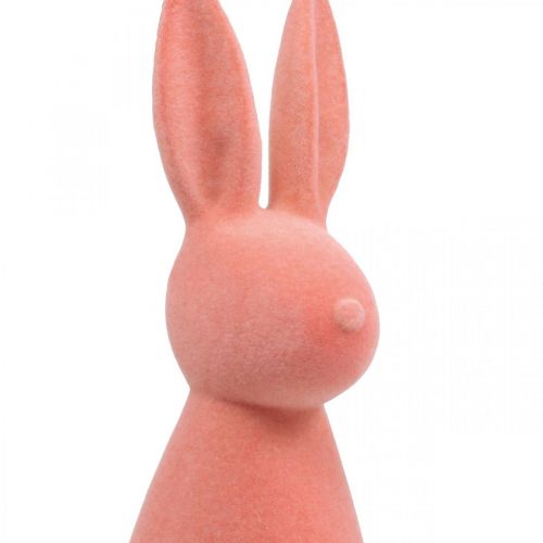 Floristik24 Deko Hase beflockt Apricot, Osterdeko H30cm 2St