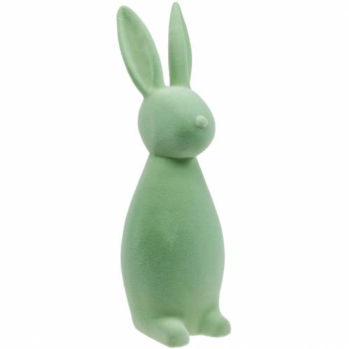 Osterdeko Hase 47cm Grün beflockt Osterhase Deko-Figur Ostern