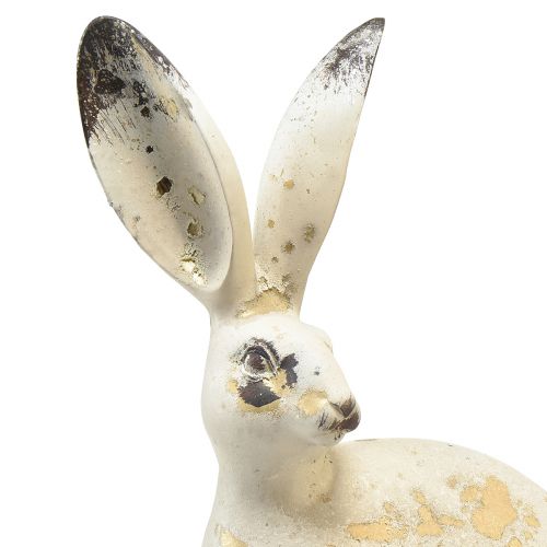 Floristik24 Hase Sitzend Vintage Gold Beige Tischdeko Ostern H35,5cm 2St