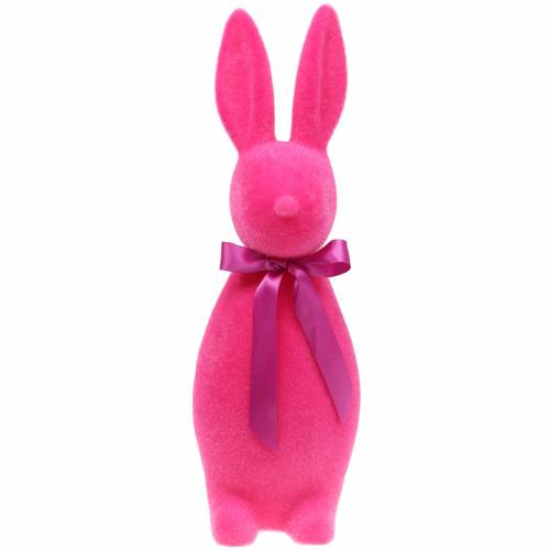 Floristik24 Hase beflockt Pink H49cm