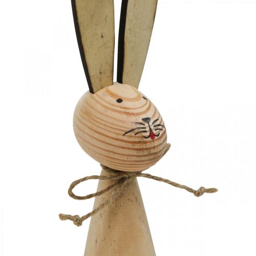 Floristik24 Osterhasen, Frühlingsdeko aus Holz, Ostern Natur, Schwarz-Weiß H28cm 2er-Set