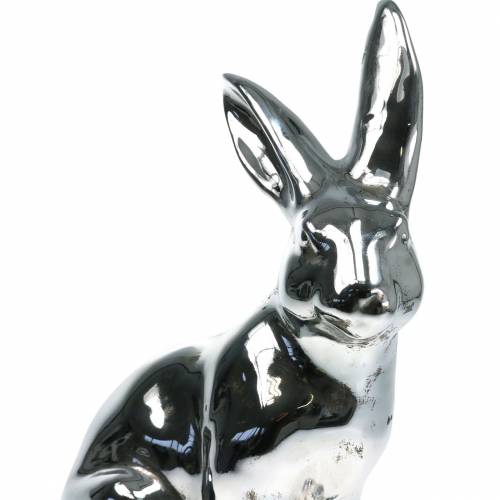 Floristik24 Hase Silber Antik H35cm Großer Dekohase für Schaufenster