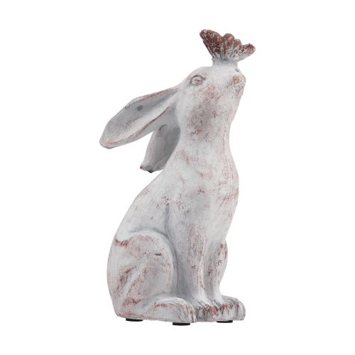 Floristik24 Hase sitzend Kunststein Schmetterling Deko 14×10,5×26cm