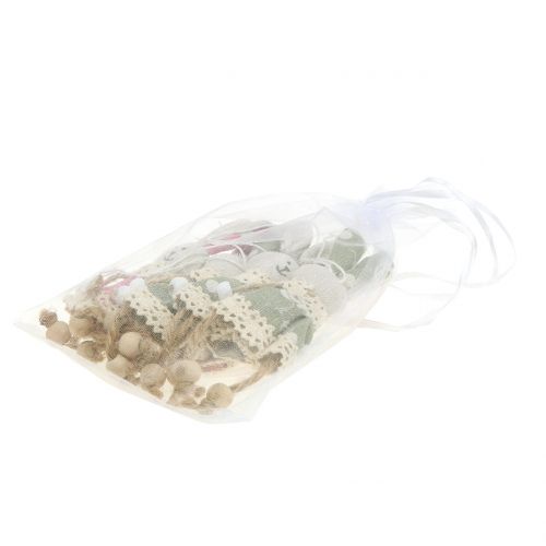 Floristik24 Hase Stoff zum Hängen Rosa/Grün 12cm 6St