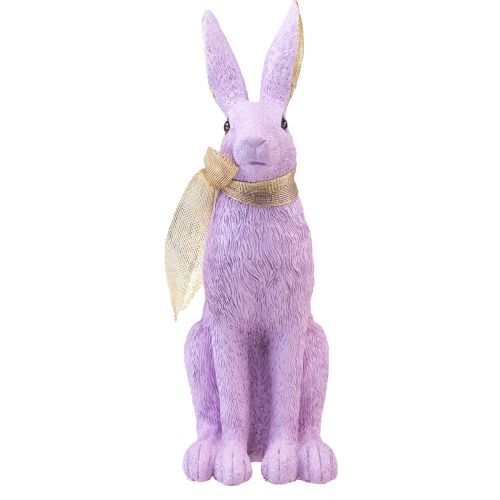 Floristik24 Hasenfigur Osterhasen Deko Hase Sitzend Lila Gold H35cm
