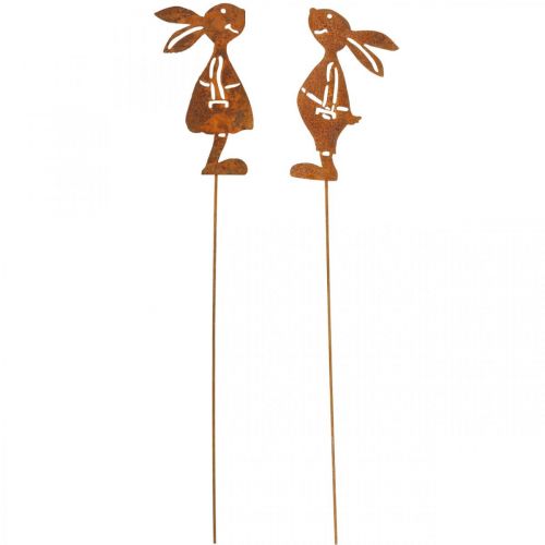 Artikel Gartendeko Rost Hasen Dekostecker Ostern 8×16cm 2St (1Paar)