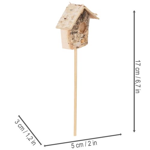 Deko-Vogelhaus Birke 5cm Blumenstecker 4St | Floristik24.de