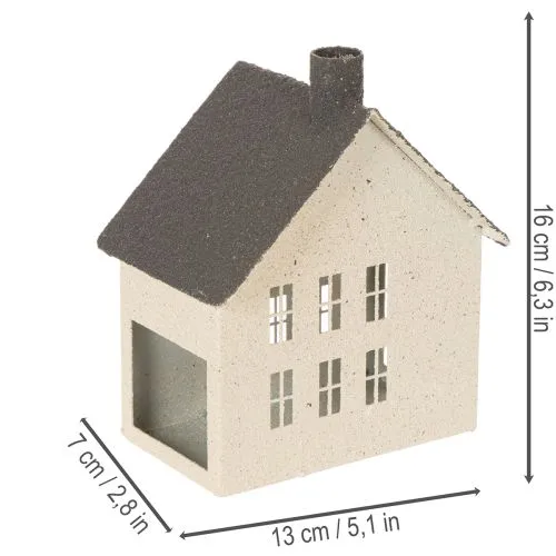 Lichthaus Metall Haus Windlicht Dekoration 16cm | Floristik24.de