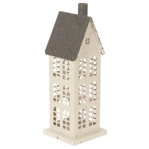 Dekohaus aus Metall mit Fenstern und Kamin 28cm | Floristik24.de