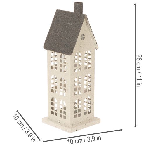 Dekohaus aus Metall mit Fenstern und Kamin 28cm | Floristik24.de
