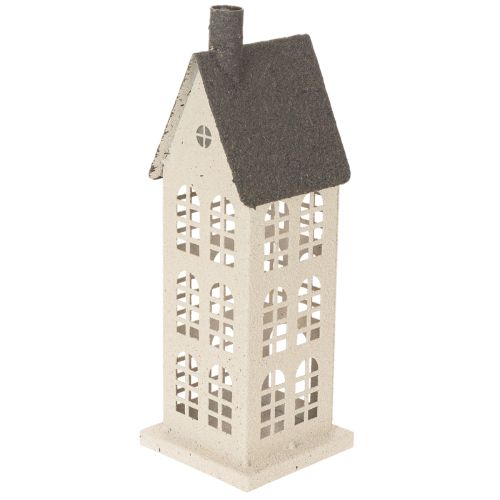 Dekohaus aus Metall mit Fenstern und Kamin 28cm | Floristik24.de