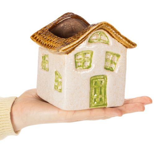 Artikel Häuschen Keramik als Teelichthalter Rustikales Haus für gemütliche Atmosphäre 11cm
