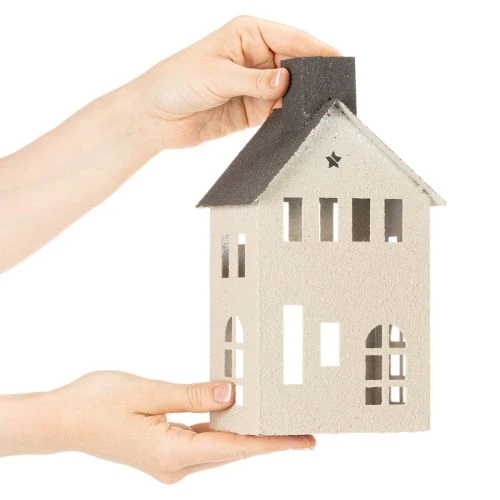 Deko Haus aus Metall mit Schornstein und Fenster 24cm | Floristik24.de