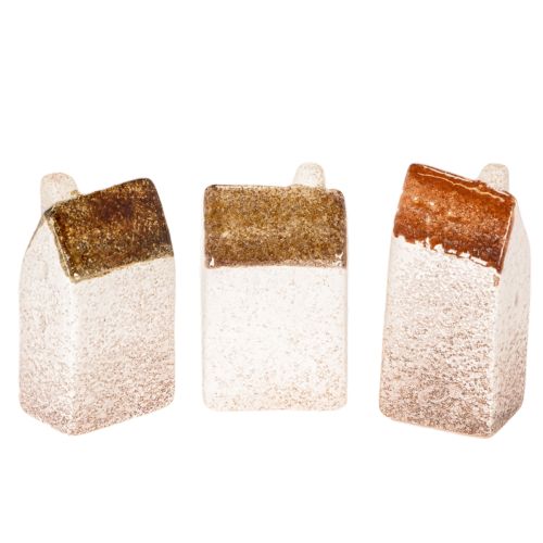 Dekohaus Set Keramikhaus Miniatur Häuser zum Aufstellen 7cm 3St | Floristik24.de