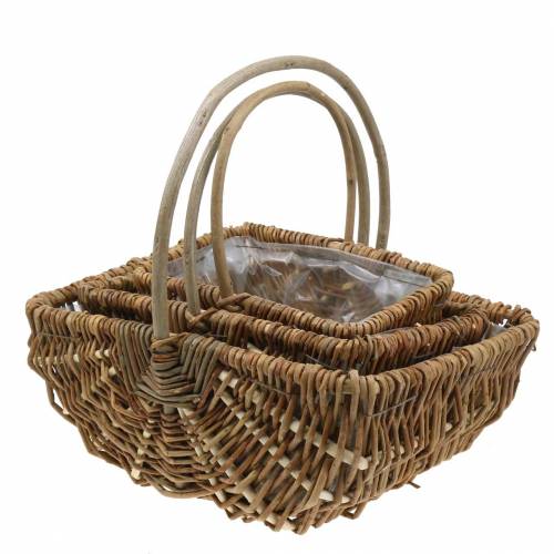 Artikel Henkelkorb rechteckig Natur 34×26/29×20/24×15cm 3er-Set