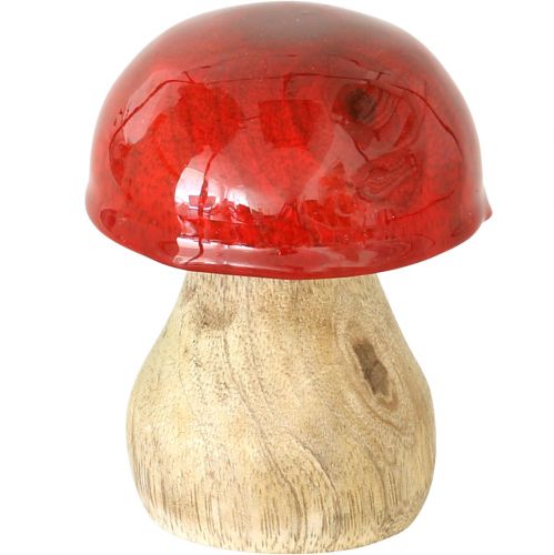 Floristik24 Herbstdeko Deko Pilze aus Holz Rot Holzpilze H5-7cm 6St
