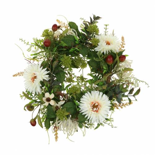 Floristik24 Herbstkranz Chrysantheme Weiß Ø30cm