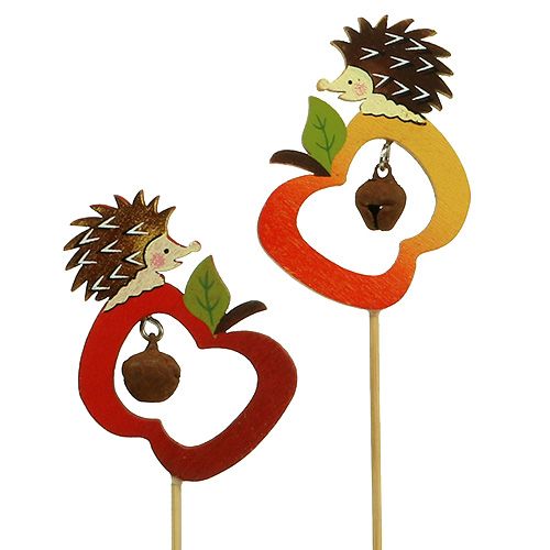 Floristik24 Herbststecker Igel mit Apfel 7cm 12St