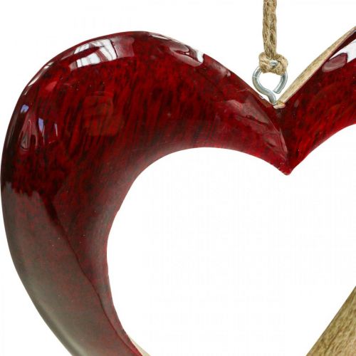 Artikel Herz aus Holz, Dekoherz zum Hängen, Herz Deko Rot H15cm