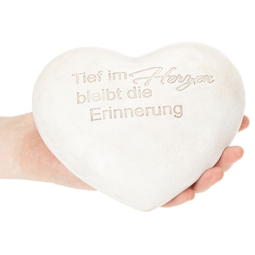 Herz Gedenkstein Grabherz mit Spruch 17cm | Floristik24.de