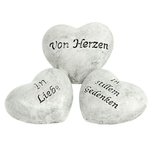 Artikel Herz mit Schrift grau 5,5cm 6 St