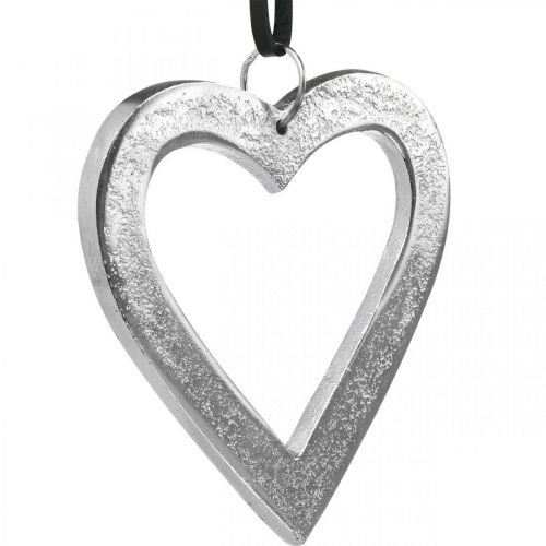 Artikel Herz zum Hängen, Metalldeko, Weihnachten, Hochzeitsdeko Silbern 11×11cm