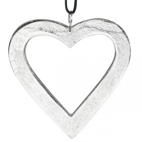 Artikel Herz zum Hängen, Metalldeko, Weihnachten, Hochzeitsdeko Silbern 11×11cm