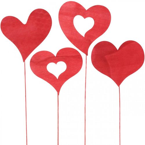 6x Herz Kunststoff Herzdeko Herzen zum aufhängen Valentinstag Liebe je 5x3 cm 