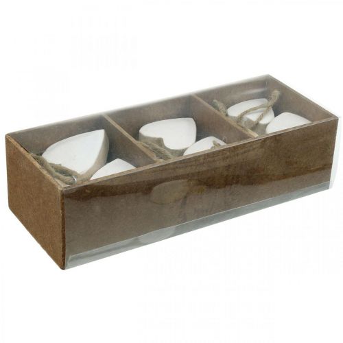 Floristik24 Holzherzen, Deko zum Hängen, Valentinstag Natur, Weiß H5,5cm 18 St