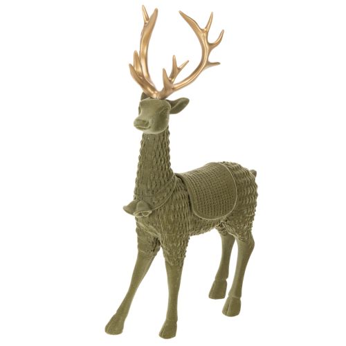 Deko Hirsch Stehende Figur beflockt mit Geweih 31cm