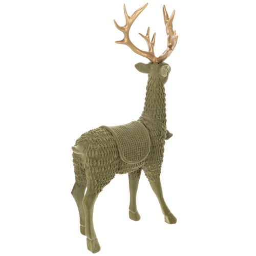 Deko Hirsch Stehende Figur beflockt mit Geweih 31cm | Floristik24.de