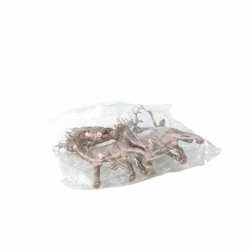 Floristik24 Deko-Hirsch Glitter Kupfer 14cm 4St