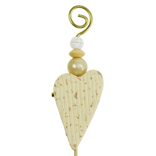 Artikel Hochzeitsanstecker mit Herz creme 12cm 16 St