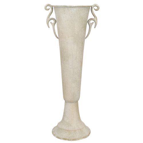 Floristik24 Hoher Deko Pokal Antik Pokalvase Metall Grau Ø15cm H50cm