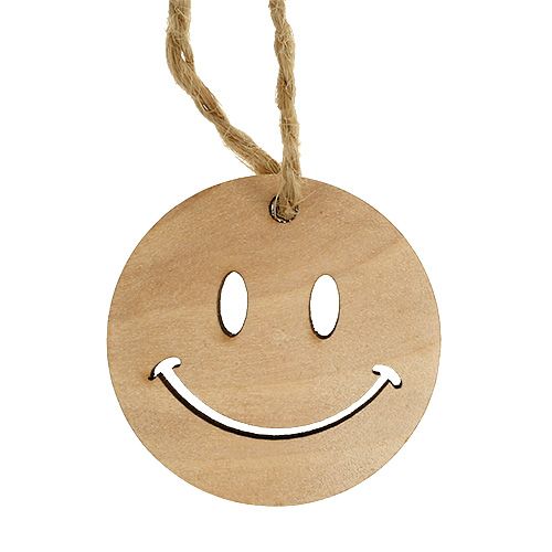 Artikel Holzanhänger Emoticon Emoticon® Ø4cm Natur 24 St