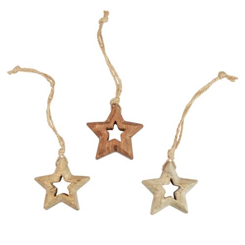 Artikel Holzanhänger Holzsterne Natur Christbaumschmuck Ø4,5cm 8 St