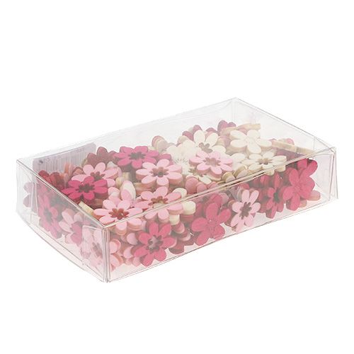 Floristik24 Holzblumen Streudeko 2cm Pink sort. 144St