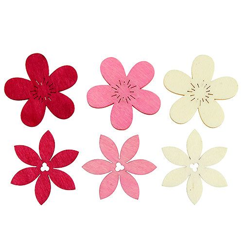 Artikel Holzblumen 4cm Pink sort. 72St