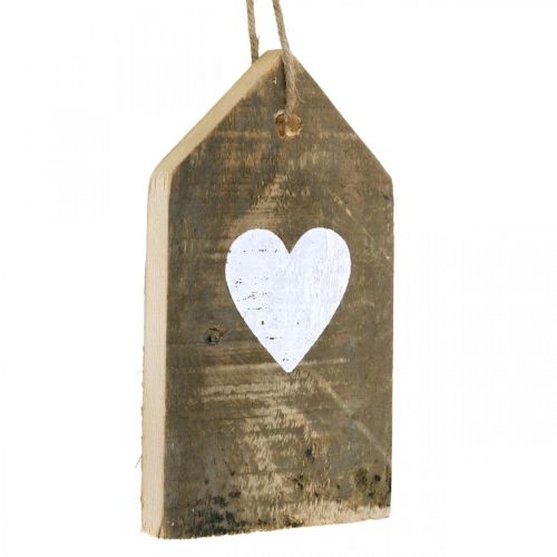 Floristik24 Haus mit Herz, Holzdeko zum Hängen, Hausdeko Antik Optik H18cm