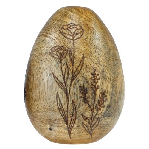 Artikel Holzeier Natur Mangoholz Ostereier aus Holz Blumendekor H10cm 3St