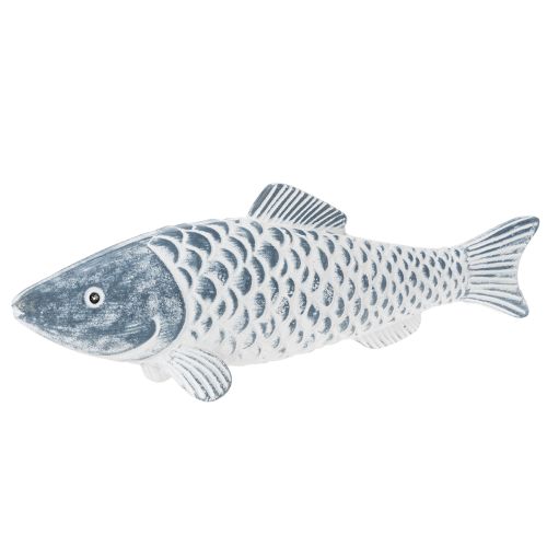 Holzfisch in Blau Weiß Fisch Deko Holzmehl 35cm 1St kaufen | Floristik24.de