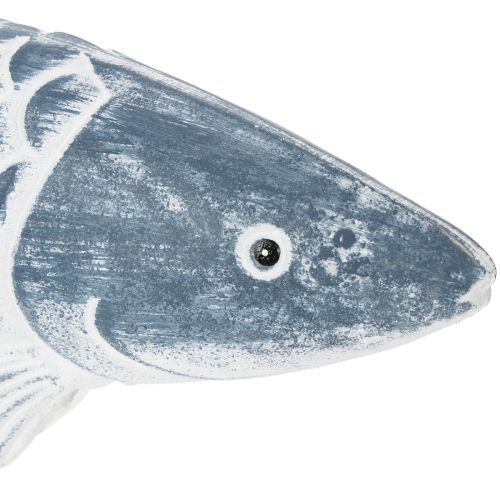 Holzfisch in Blau Weiß Fisch Deko Holzmehl 35cm 1St | Floristik24.de