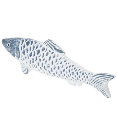 Holzfisch in Blau Weiß Fisch Deko Holzmehl 35cm 1St | Floristik24.de