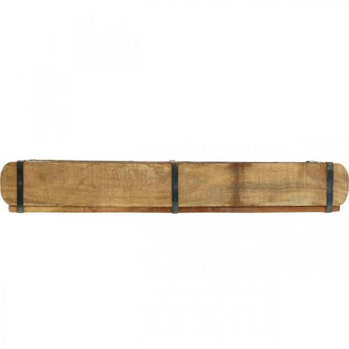 Floristik24 Holzgefäß mit Metallbeschlägen, Doppel-Backsteinform, Pflanzkasten Vintage L57cm