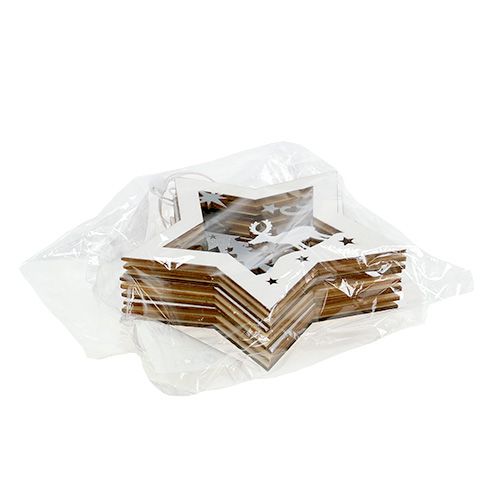 Floristik24 Holzstern mit Motiv zum Hängen 15cm 3St